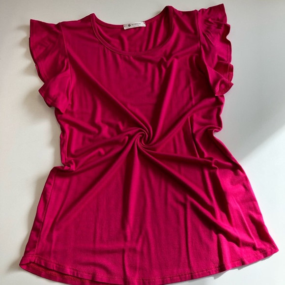 Bom Bom Tops - Flutter cap sleeve tee shirt